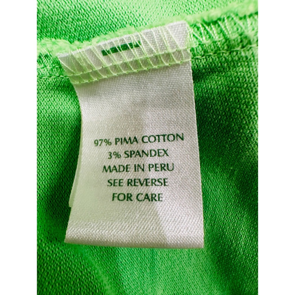 Lilly Pulitzer Green Pima Cotton Palm Tree Logo Polo Shirt Chic Fit Sz L Preppy - Picture 5 of 7